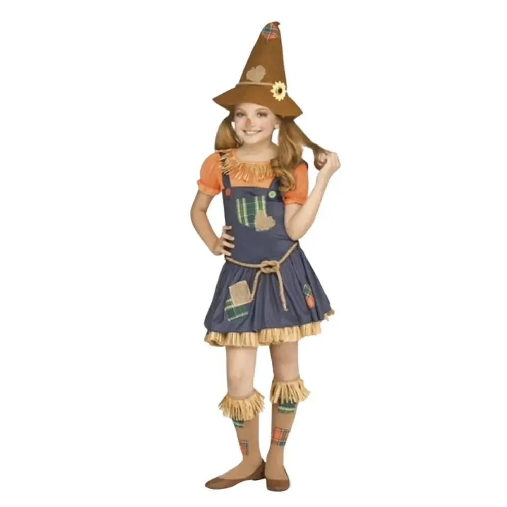 Fun World Scarecrow Multi-Color Halloween Costume Set Big Girls Female Child XL